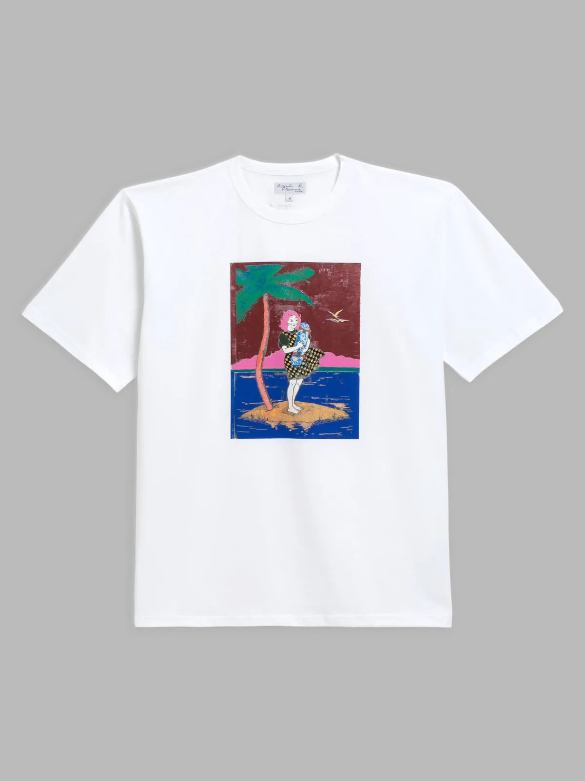 White Chris T-shirt With Artist Faile<agnès b. Flash Sale