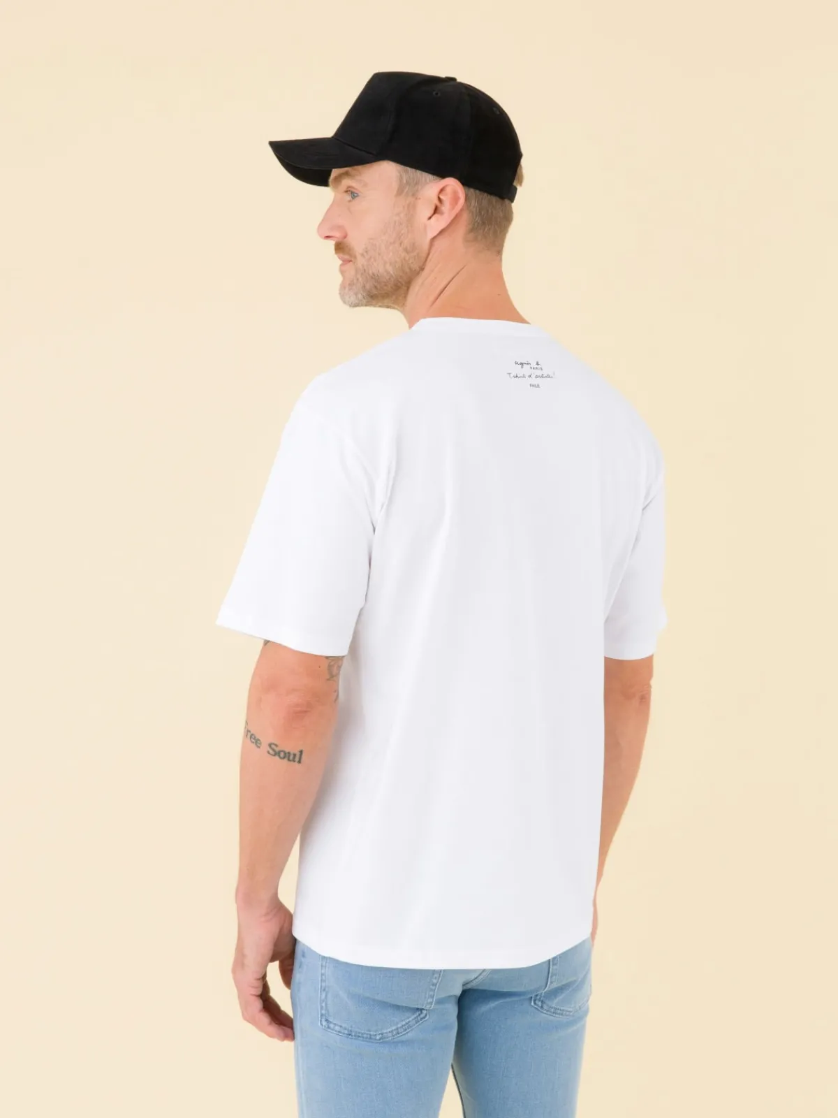 White Chris T-shirt With Artist Faile<agnès b. Flash Sale