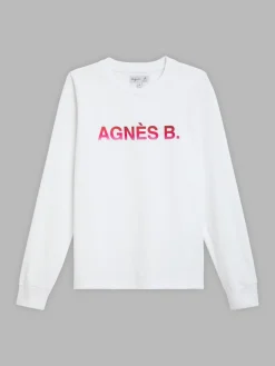 White Christie T-shirt With "" Embroidery<agnès b. Cheap