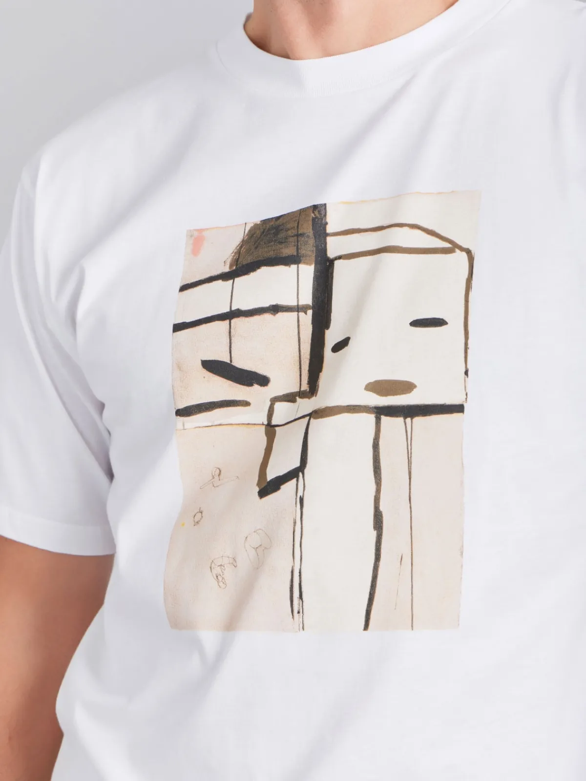 White Christof T-shirt With Artist Simon English<agnès b. Best