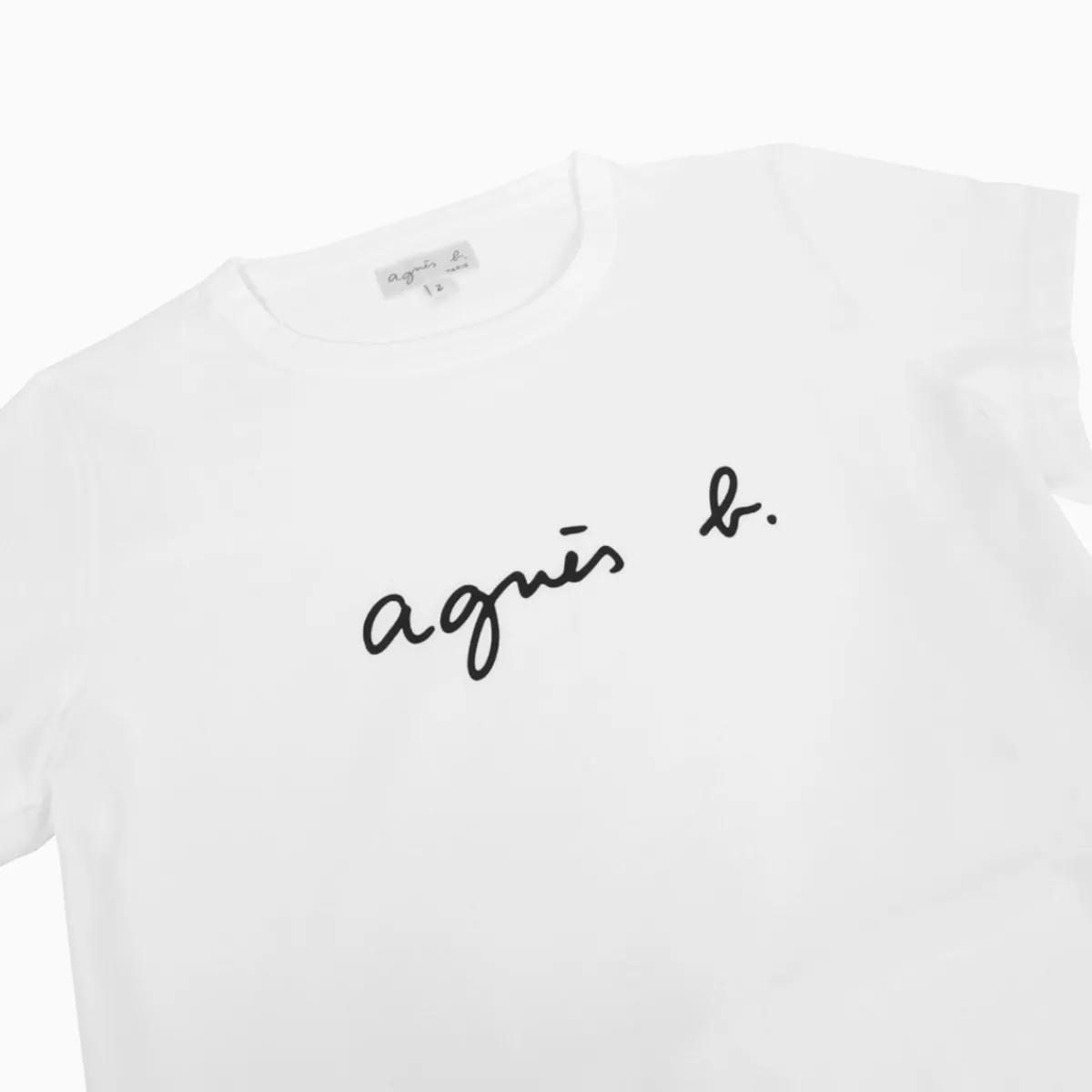 White Cotton Brando "" Logo T-shirt<agnès b. New