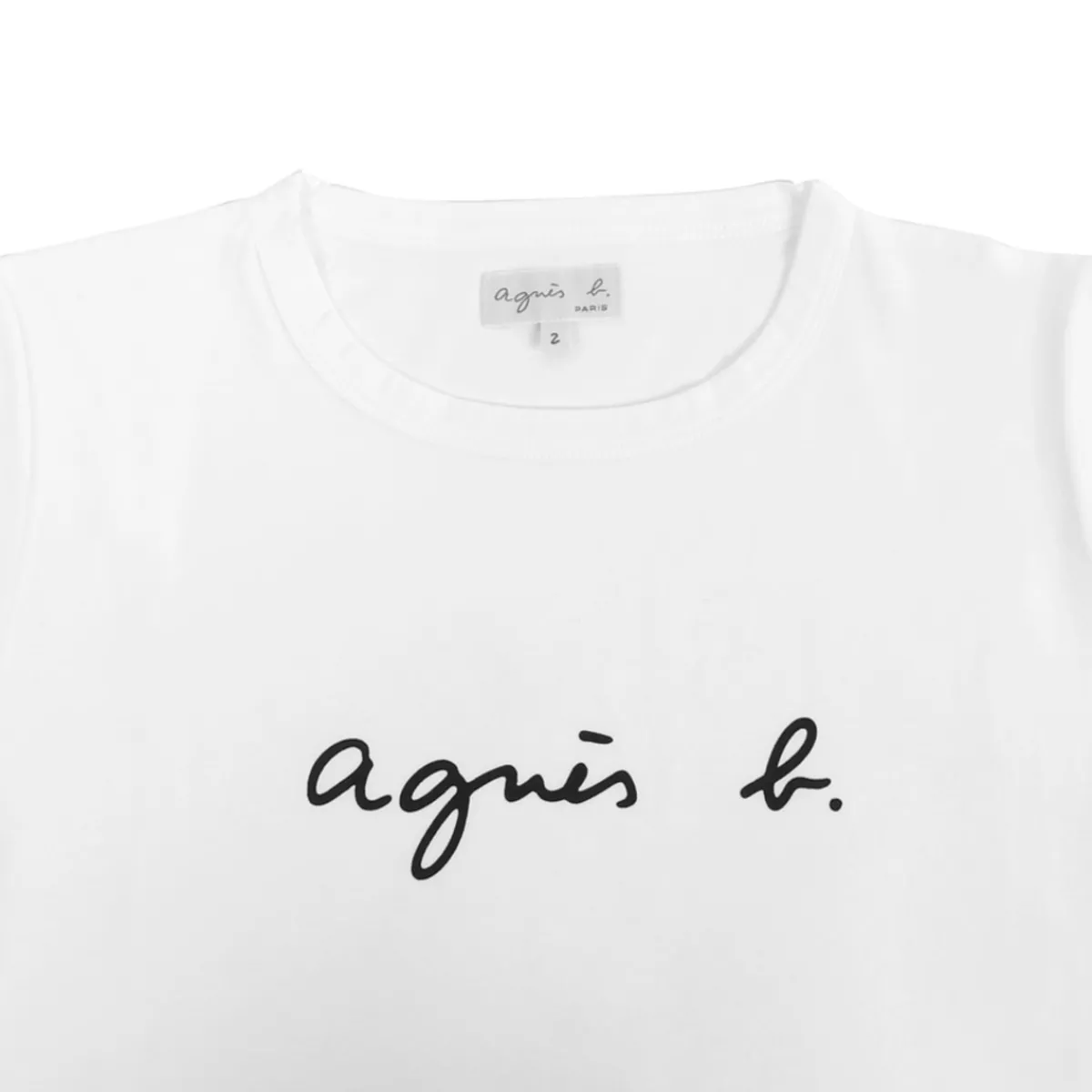 White Cotton Brando "" Logo T-shirt<agnès b. New