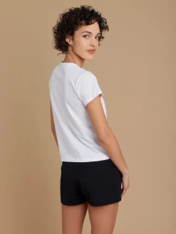 White Cotton Brando Star T-shirt<agnès b. New