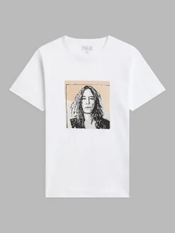 White Cotton Brando T-shirt With Artist Rafael Gray<agnès b. Shop