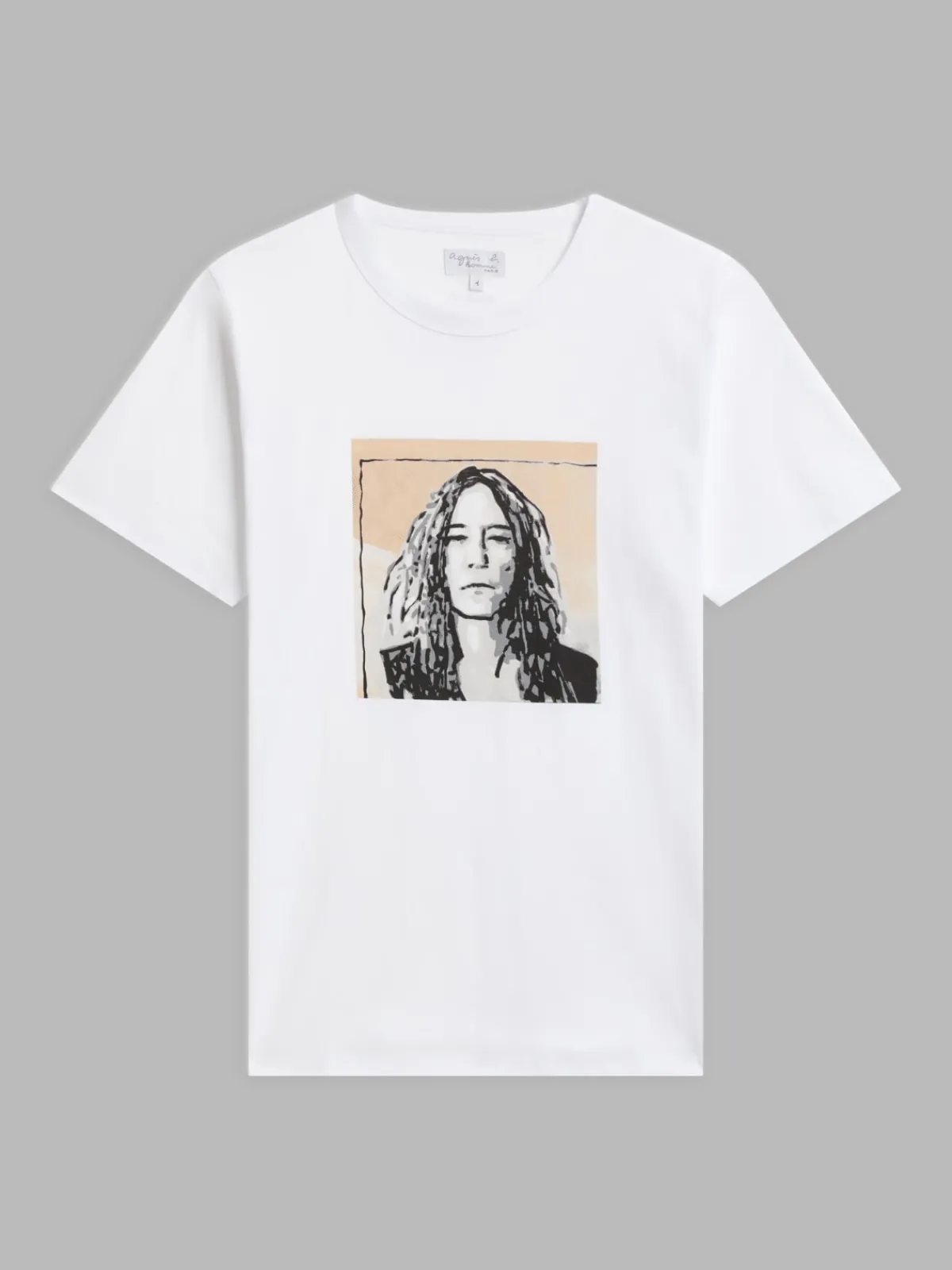 White Cotton Brando T-shirt With Artist Rafael Gray<agnès b. Shop