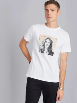 White Cotton Brando T-shirt With Artist Rafael Gray<agnès b. Shop