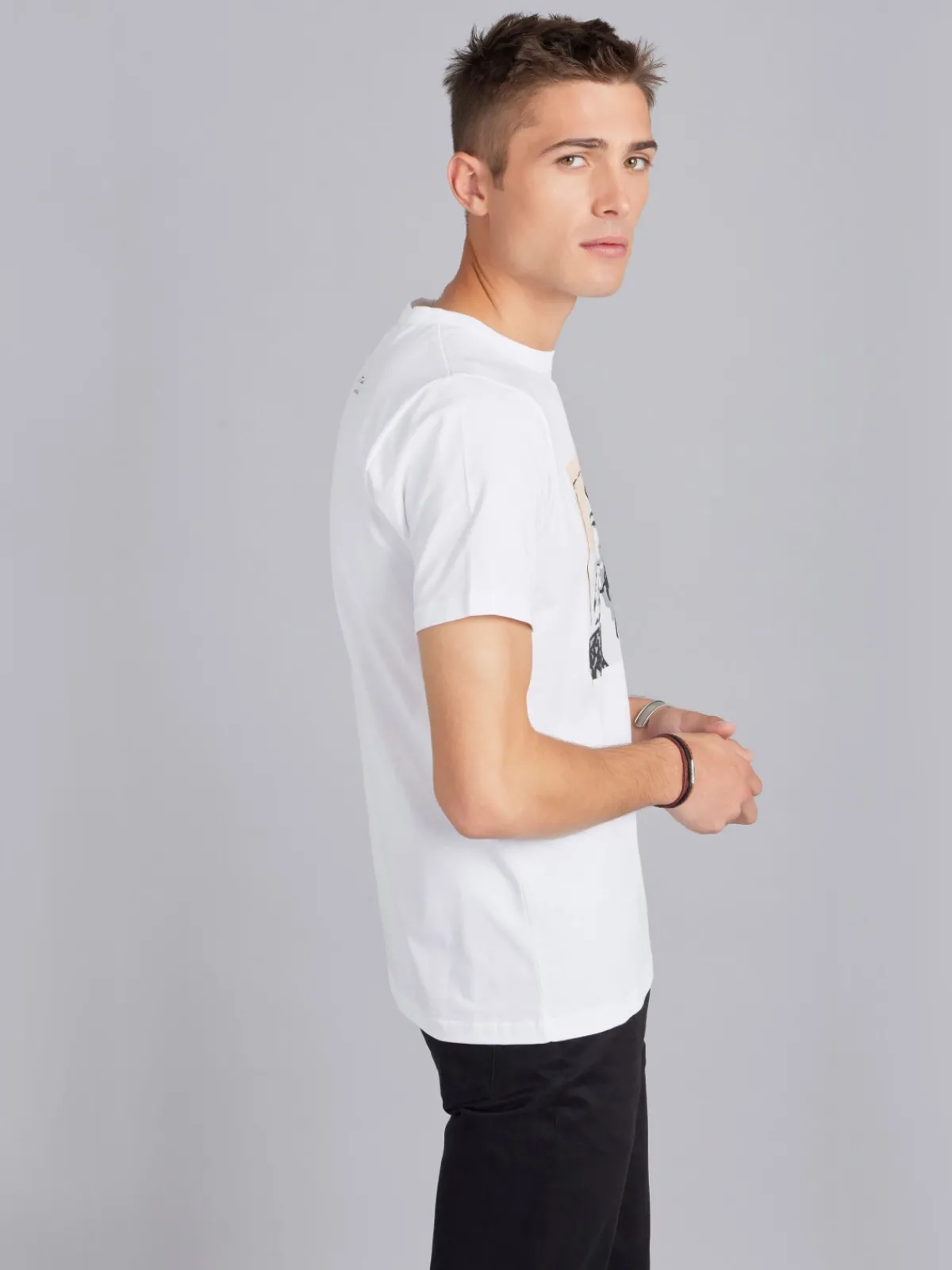 White Cotton Brando T-shirt With Artist Rafael Gray<agnès b. Shop