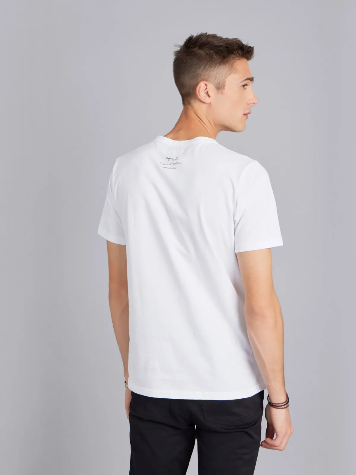 White Cotton Brando T-shirt With Artist Rafael Gray<agnès b. Shop