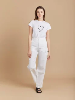 White Cotton Canvas Treillis Pants<agnès b. Cheap
