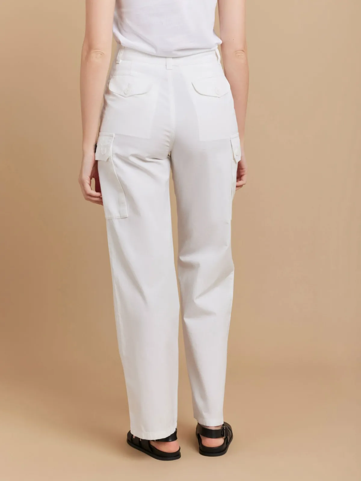 White Cotton Canvas Treillis Pants<agnès b. Cheap