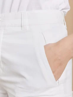 White Cotton Canvas Treillis Pants<agnès b. Cheap