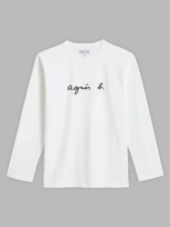White Cotton Cool "" Logo T-shirt<agnès b. Flash Sale