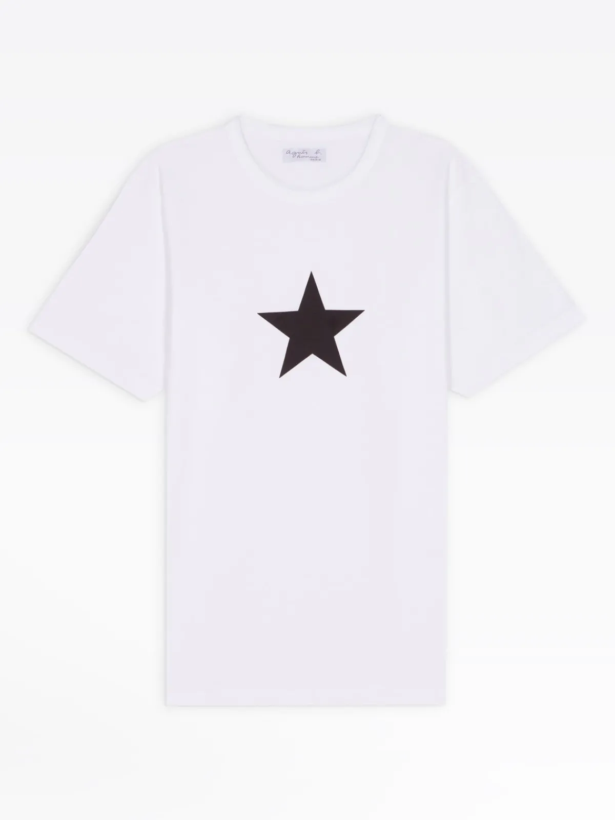 White Cotton Coulos Star T-shirt<agnès b. Shop