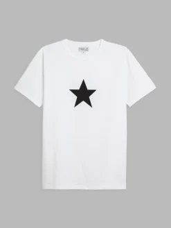 White Cotton Coulos Star T-shirt<agnès b. Shop