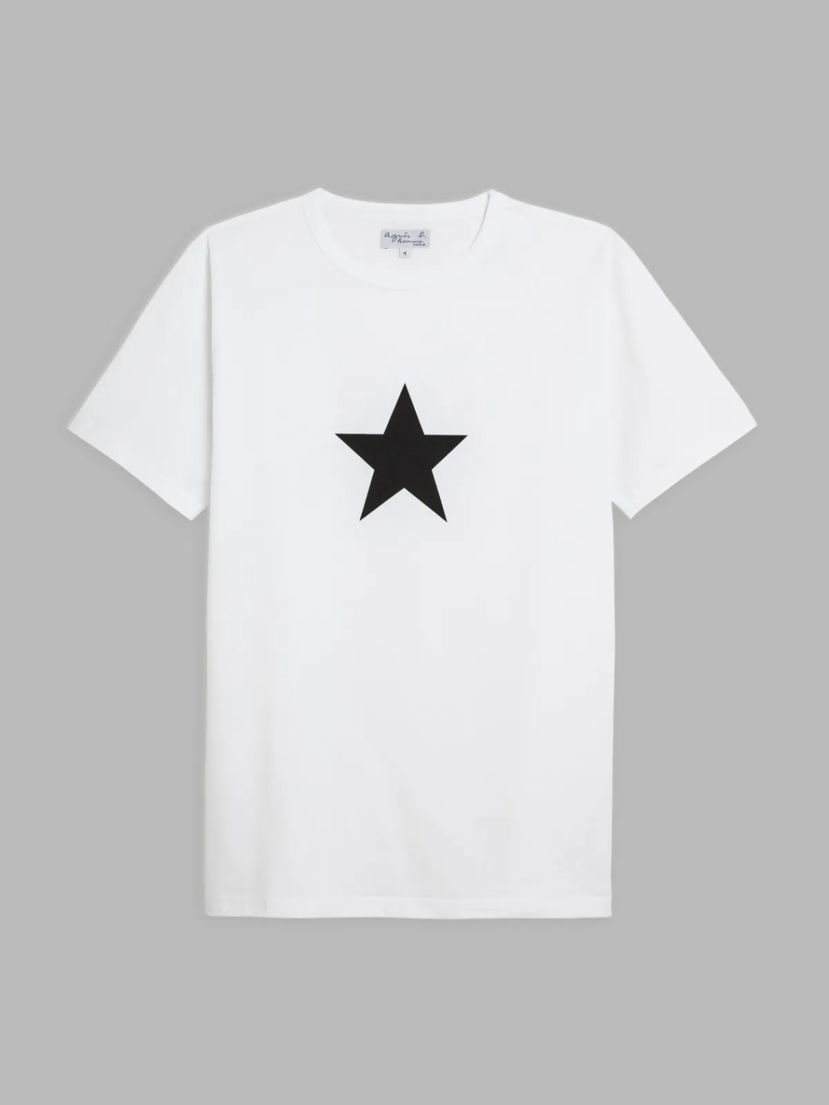 White Cotton Coulos Star T-shirt<agnès b. Shop