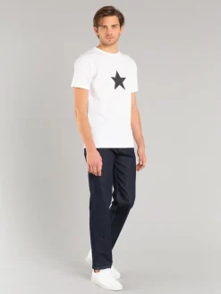 White Cotton Coulos Star T-shirt<agnès b. Shop