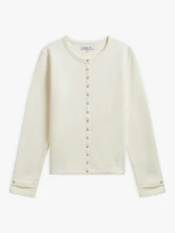 White Cotton Fleece Rosana Snap Cardigan<agnès b. Flash Sale