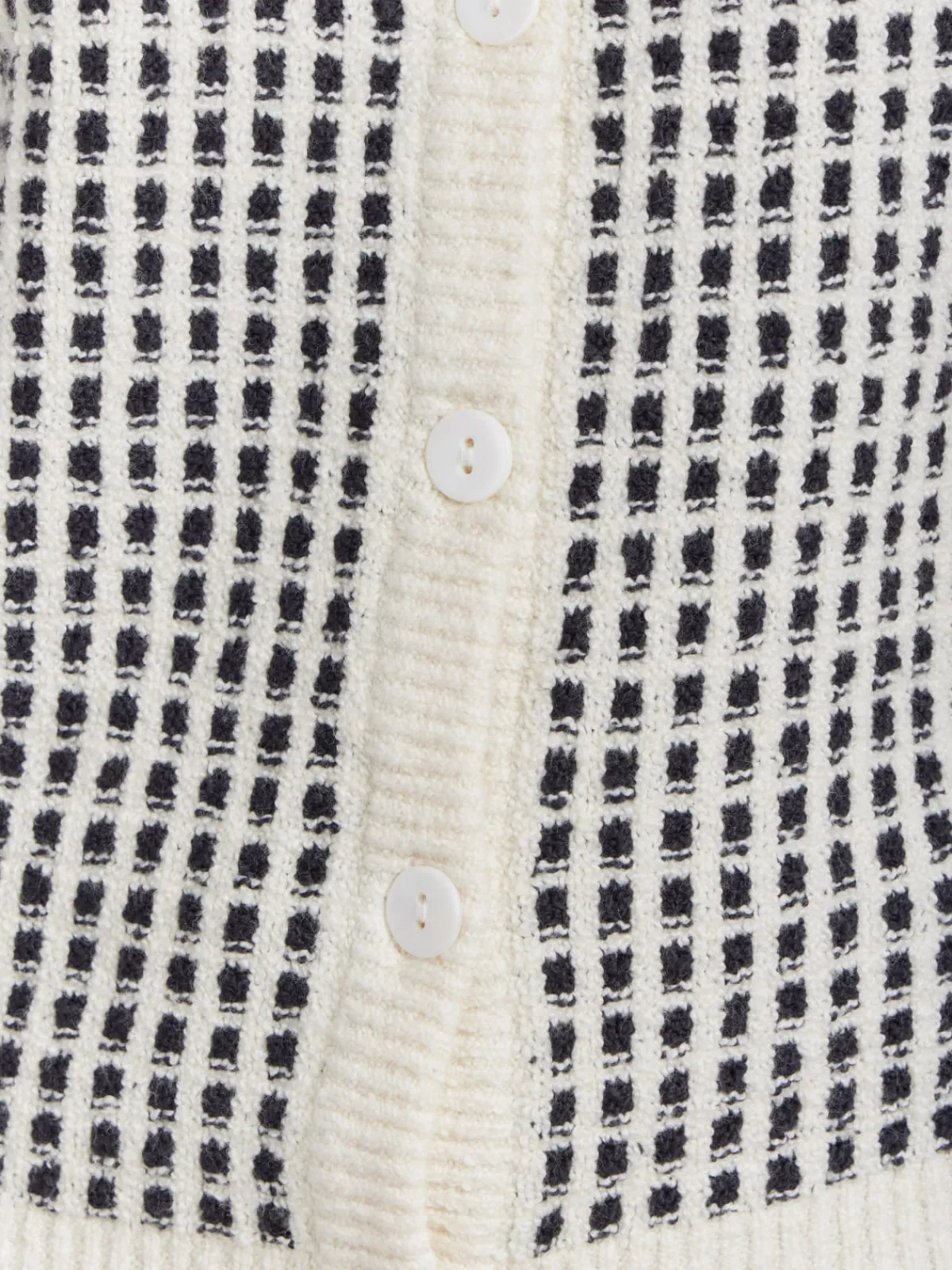 White Cotton Jacquard Poupette Cardigan<agnès b. Shop