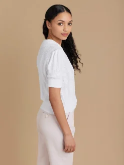 White Cotton Justine Sweater<agnès b. Fashion
