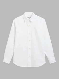 White Cotton Long-sleeved Twill Shirt<agnès b. New