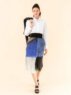 White Cotton Long-sleeved Twill Shirt<agnès b. New