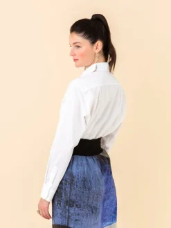 White Cotton Long-sleeved Twill Shirt<agnès b. New