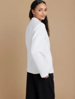 White Cotton Plain Gars Jacket<agnès b. Store
