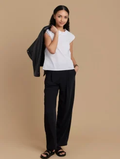 White Cotton Ruffled Neck Top<agnès b. Flash Sale