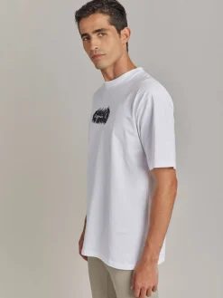 White Cotton Screen-printed Christof T-shirt<agnès b. Shop