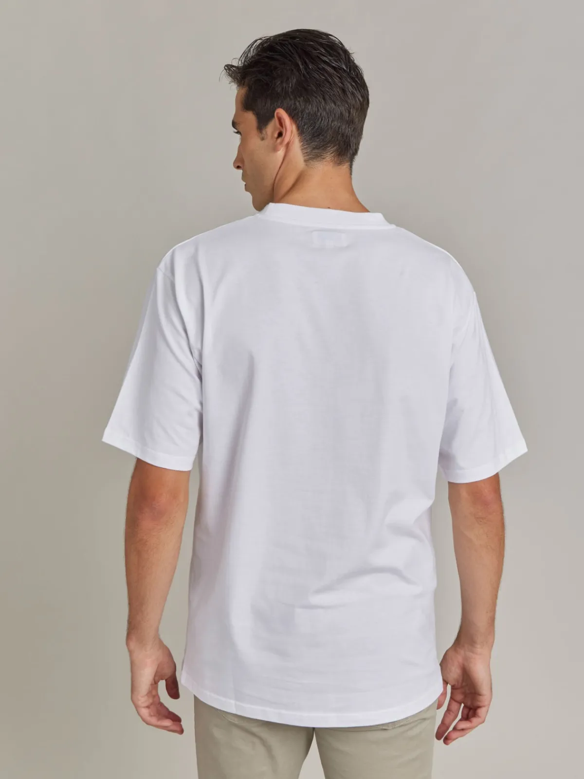 White Cotton Screen-printed Christof T-shirt<agnès b. Shop