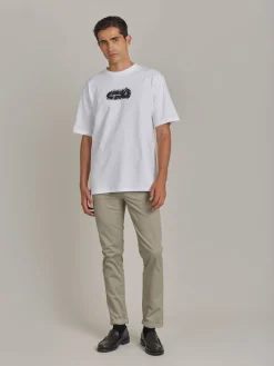 White Cotton Screen-printed Christof T-shirt<agnès b. Shop
