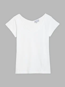 White Cotton Short-sleeve Harpe T-shirt<agnès b. Best