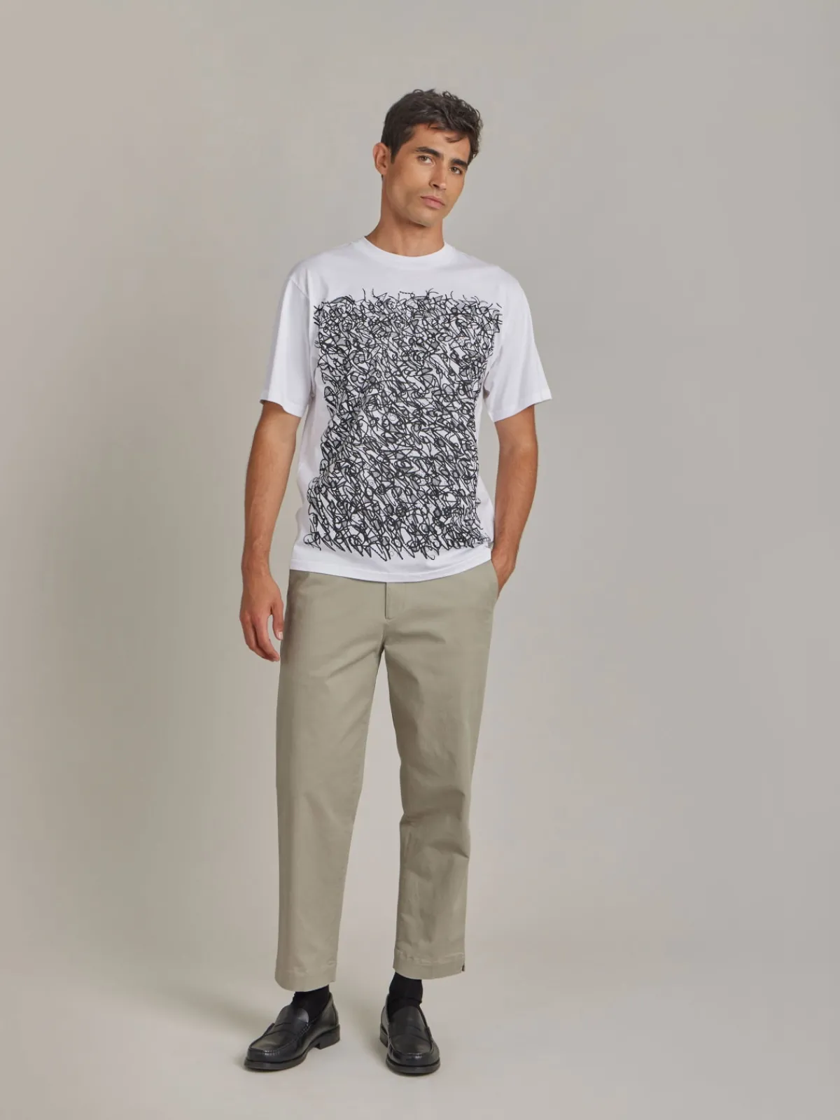 White Cotton T-shirt With Artist JonOne<agnès b. Store