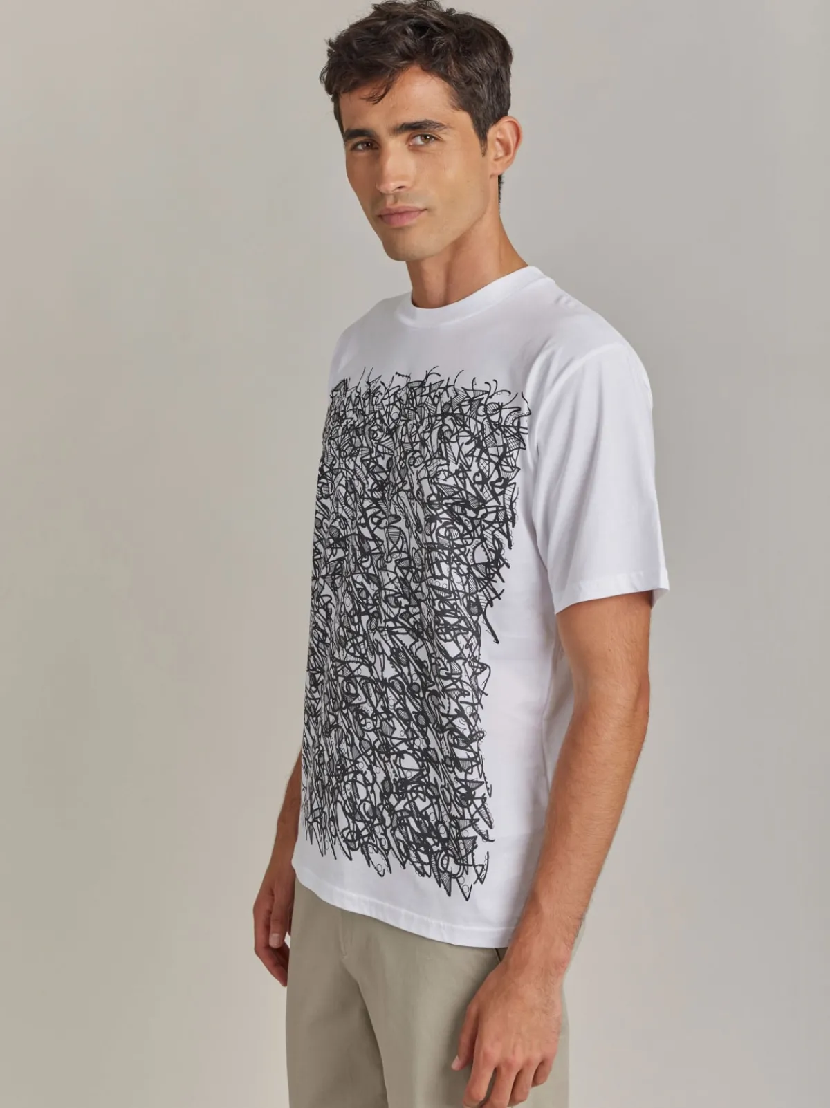 White Cotton T-shirt With Artist JonOne<agnès b. Store
