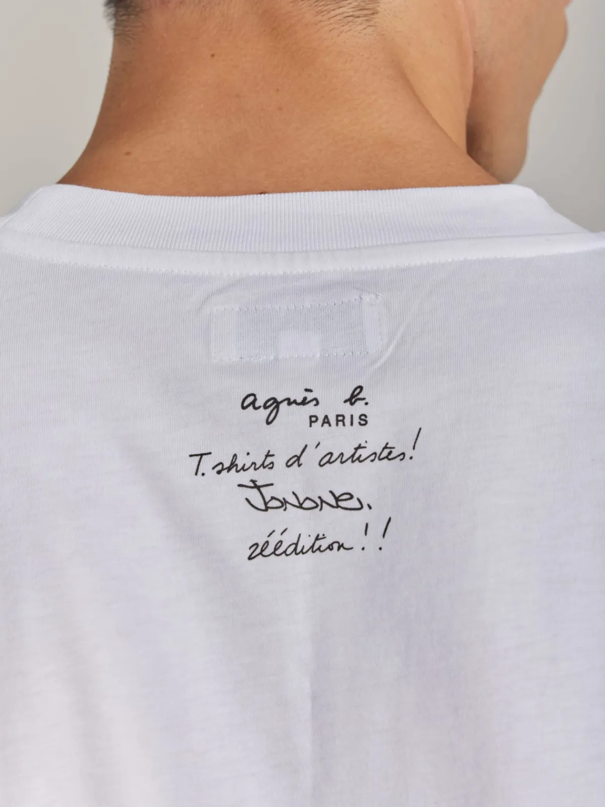 White Cotton T-shirt With Artist JonOne<agnès b. Store