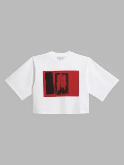 White Cotton Yoko T-shirt With Artist Rafael Grey<agnès b. Shop
