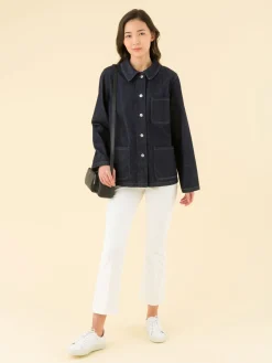 White Flared Cotton Jeans<agnès b. Hot