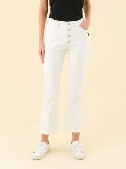 White Flared Cotton Jeans<agnès b. Hot