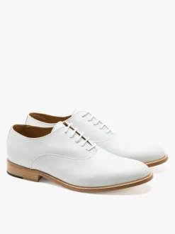 White Leather George Brogue Shoes<agnès b. Online