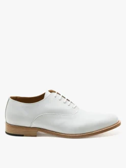 White Leather George Brogue Shoes<agnès b. Online