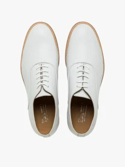 White Leather George Brogue Shoes<agnès b. Online