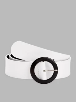 White Leather Pop Belt<agnès b. Flash Sale
