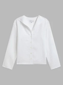 White Linen 3/4-sleeve Shirt<agnès b. Best