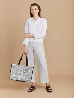 White Linen 3/4-sleeve Shirt<agnès b. Best