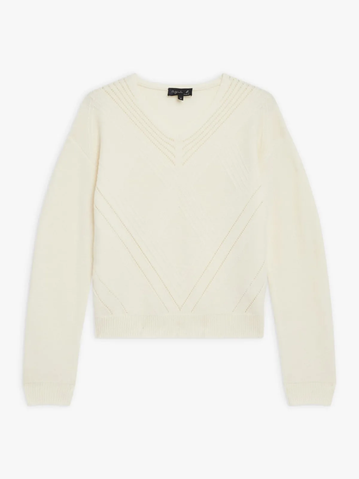 White Merino Wool Sugar Sweater<agnès b. Flash Sale