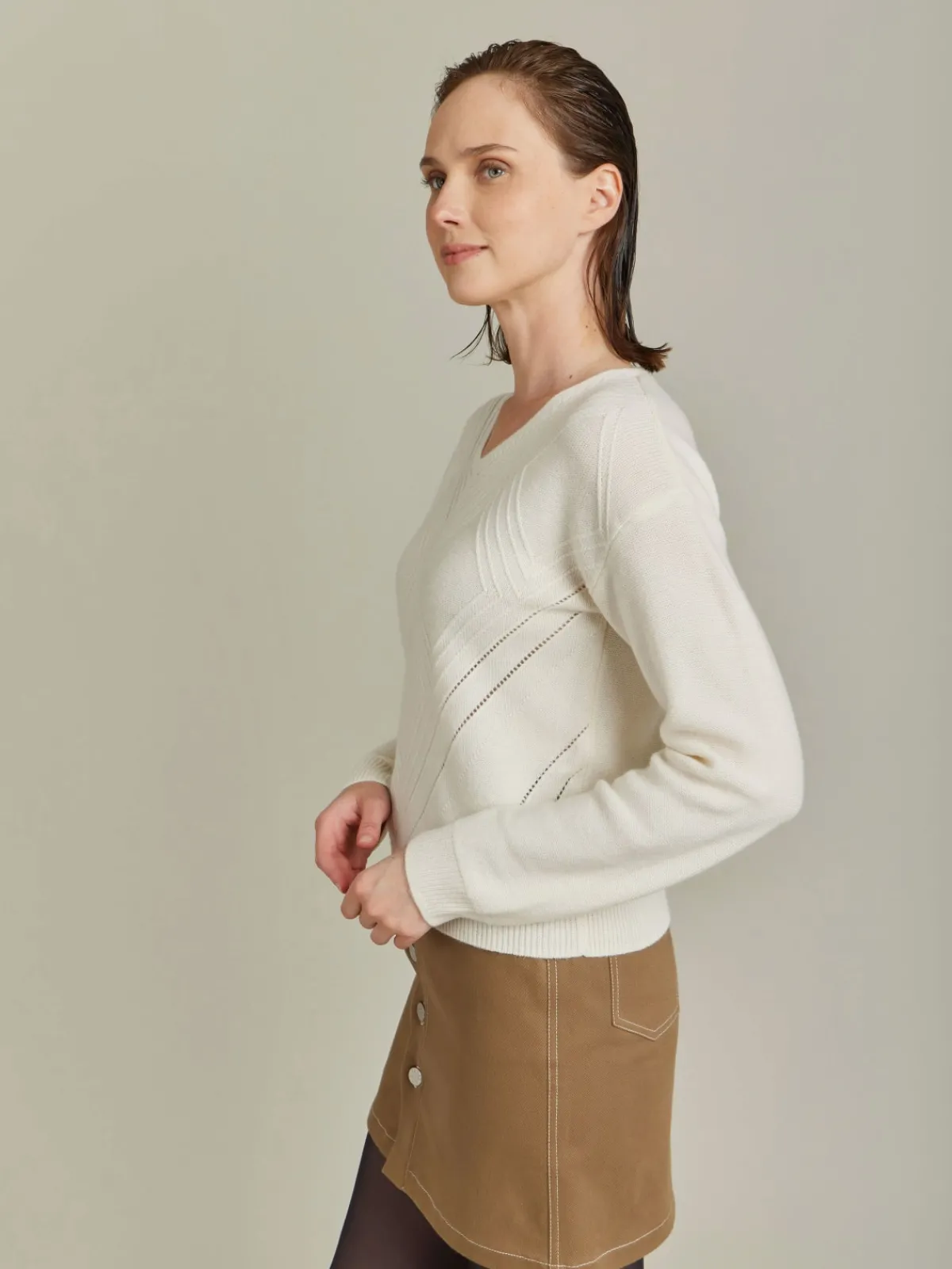 White Merino Wool Sugar Sweater<agnès b. Flash Sale