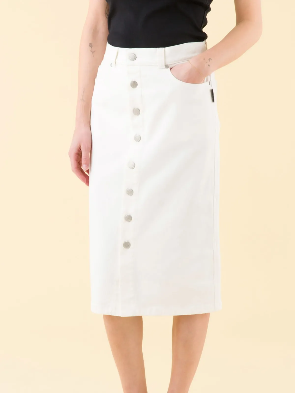 White Misfits Knee-length Skirt<agnès b. Discount