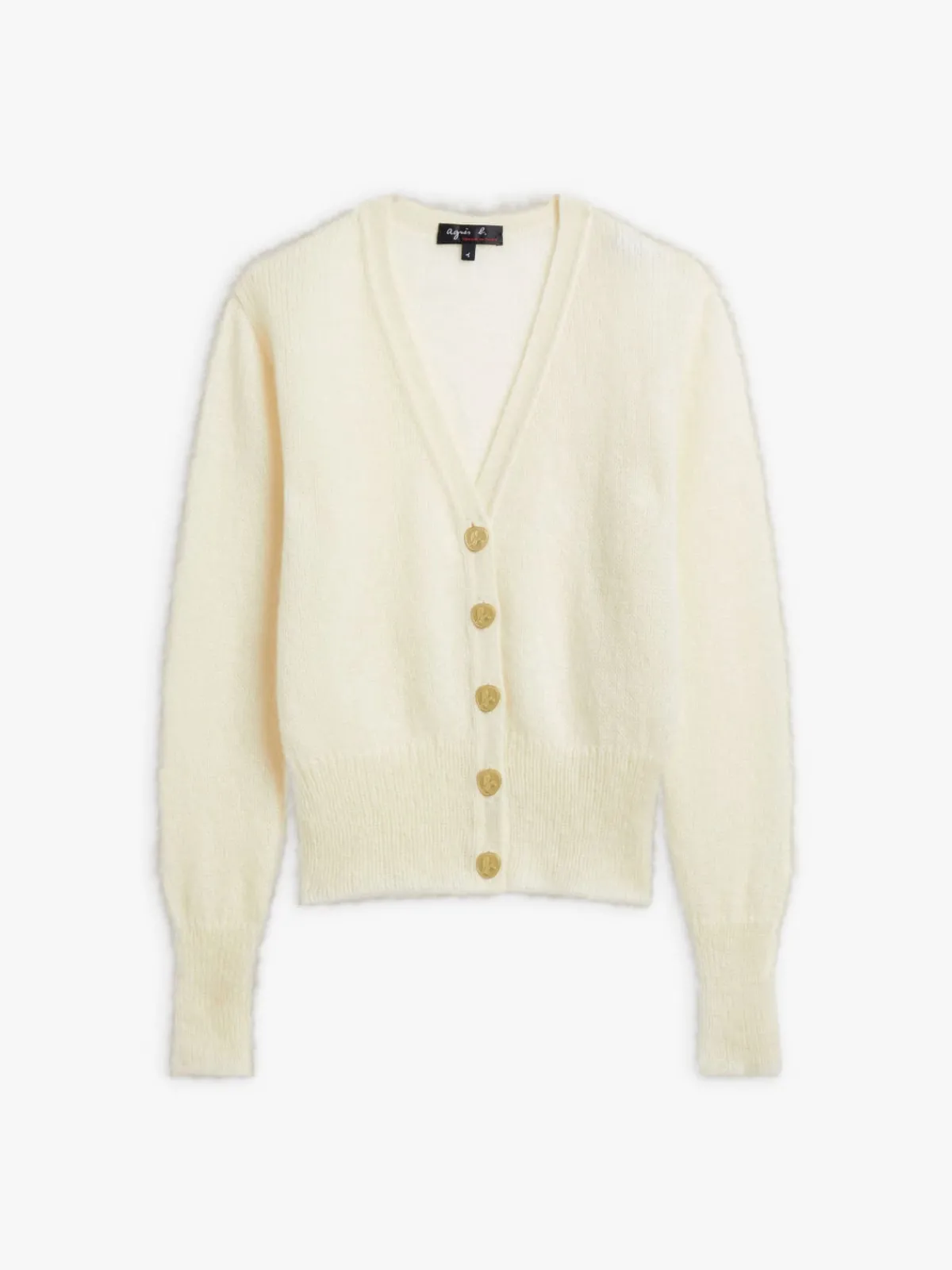 White Mohair Mae Cardigan<agnès b. Online