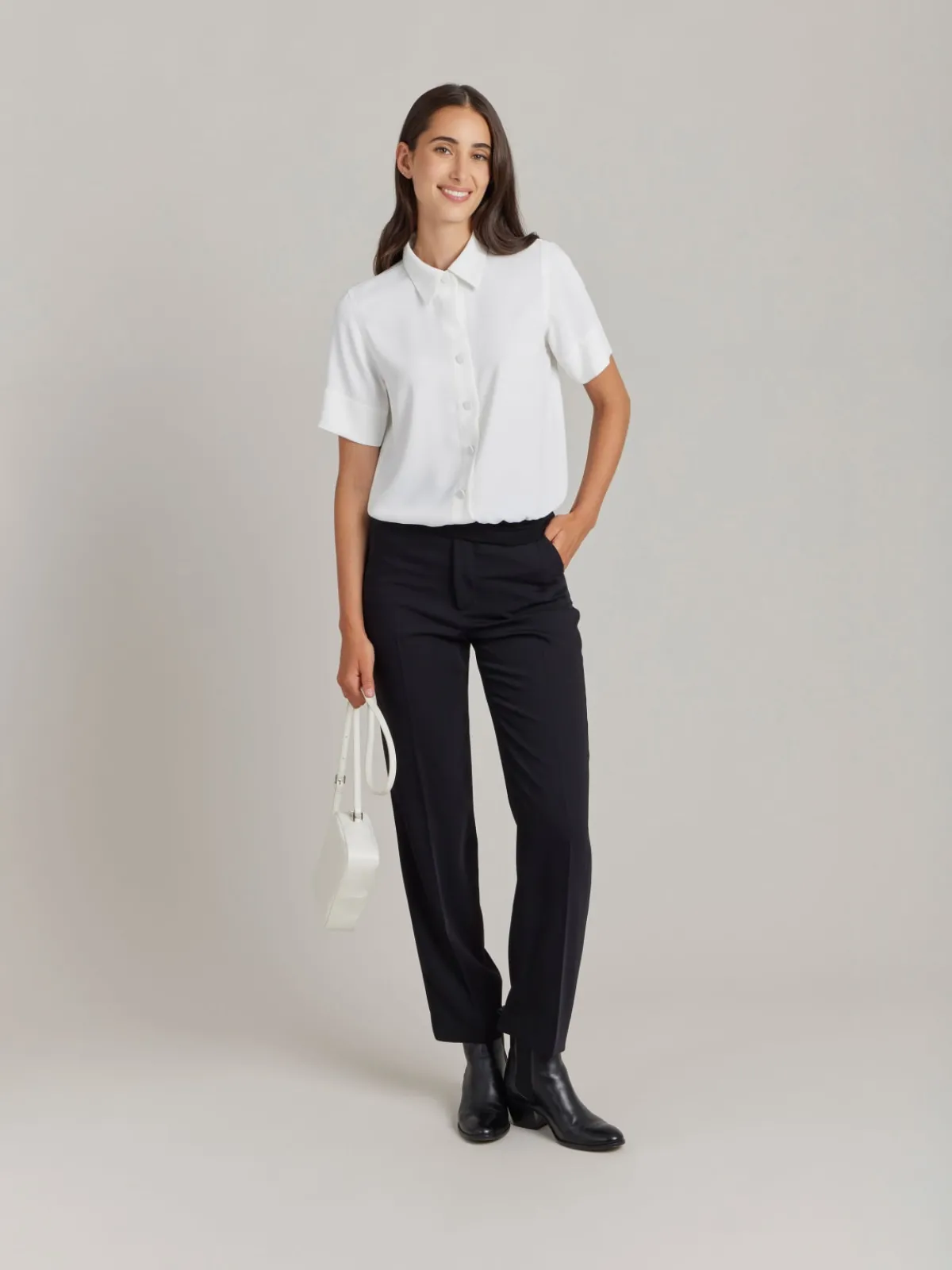 White Polyester Candice Shirt<agnès b. Fashion