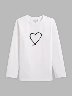 White Sarajevo Heart Cool T-shirt<agnès b. Fashion